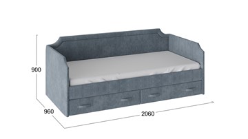Детская кровать Кантри Тип 1, ТД-308.12.02 (Замша синяя) в Салехарде - предосмотр 2