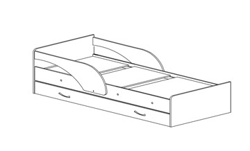 Детская кровать с ящиками Максимка, цвет Млечный дуб в Ноябрьске - предосмотр 1