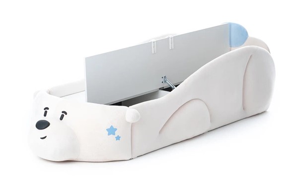 Детская кровать Мишка Pasha с ящиком, белый в Ноябрьске - изображение