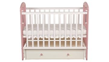 Кровать детская Polini kids Simple 328, белый-розовый в Новом Уренгое
