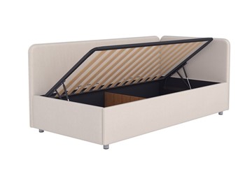 Кровать с подъемным механизмом Siesta, 90х200, Микровелюр Manhattan Стальной в Салехарде - предосмотр 2