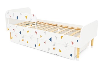 Кровать детская Stumpa Классика "Треугольники желтый, синий, розовый" в Лабытнанги - предосмотр 11