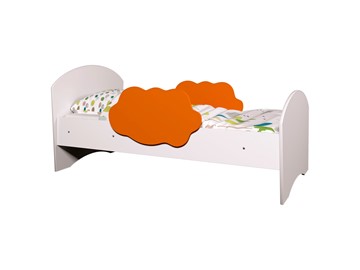 Детская кровать Тучка, корпус Белый, фасад Оранжевый в Ноябрьске