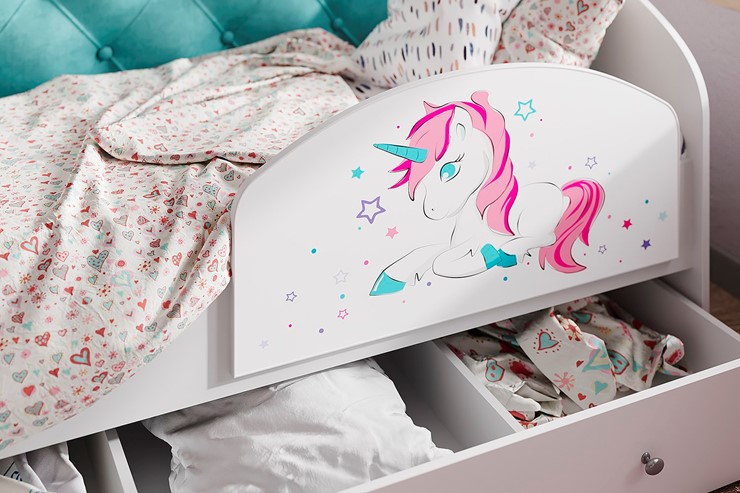 Детская кровать односпальная Звездочка с бортиком, Розовый в Салехарде - изображение 2
