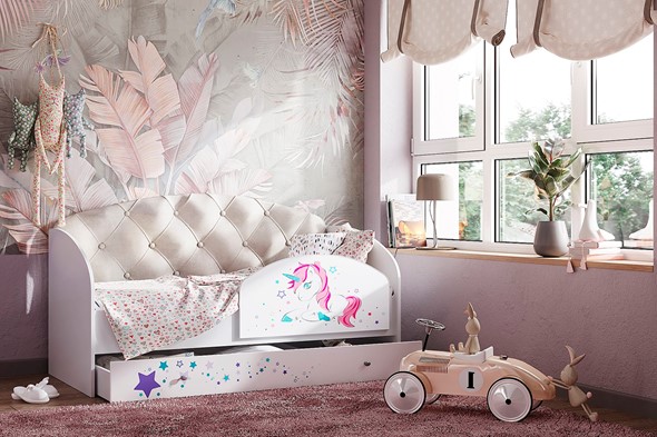 Детская кровать Звездочка с бортиком, Бежевый в Салехарде - изображение