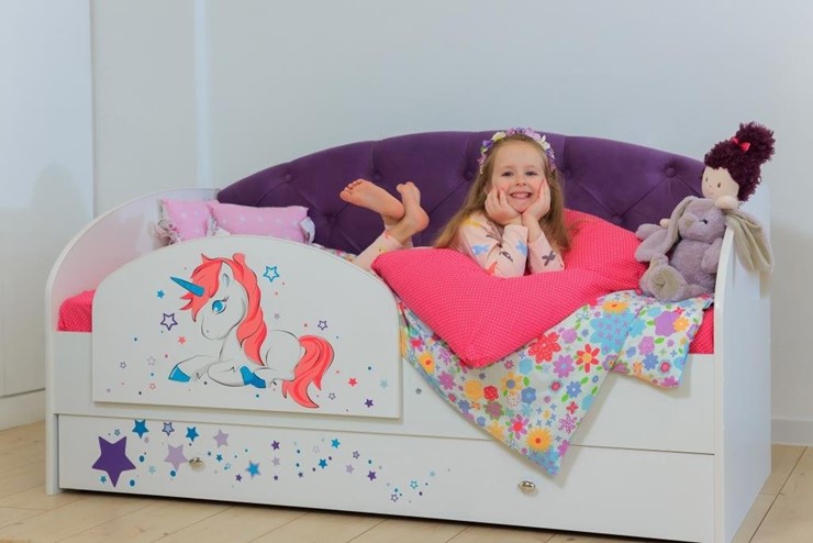 Кровать с бортиками Звездочка с бортиком, Фиолетовый в Салехарде - изображение 4
