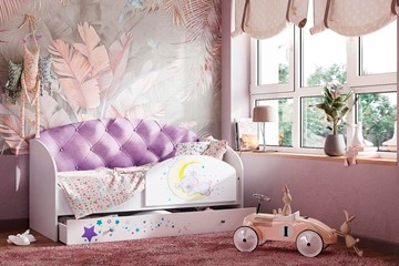 Кровать с бортиками Звездочка с бортиком, Фиолетовый в Салехарде - предосмотр