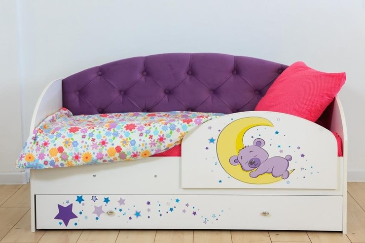 Кровать с бортиками Звездочка с бортиком, Фиолетовый в Салехарде - изображение 7
