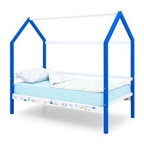 Кровать-домик в детскую Svogen сине-белый/барашки в Лабытнанги