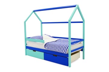 Кровать-домик детская Svogen синий-мятный в Муравленко
