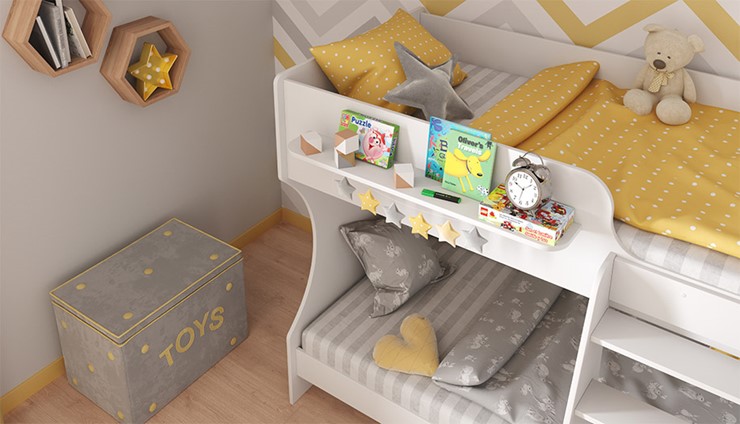 Кровать в детскую POLINI Kids Dream 1500 Белый в Лабытнанги - изображение 3