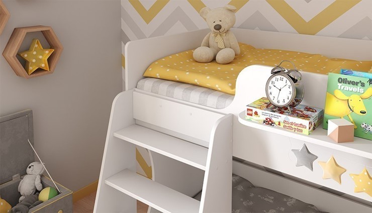 Кровать в детскую POLINI Kids Dream 1500 Белый в Лабытнанги - изображение 3