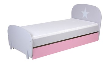 Кровать с ящиком POLINI Kids Mirum 1915 Серый / розовый в Салехарде - предосмотр 3