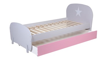 Кровать с ящиком POLINI Kids Mirum 1915 Серый / розовый в Салехарде - предосмотр 4