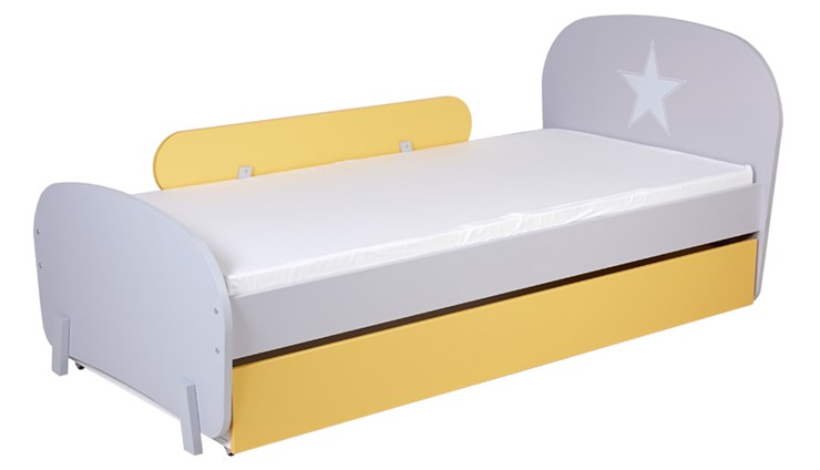Детская кровать POLINI Kids Mirum 1915 Серый / Желтый в Ноябрьске - изображение 4