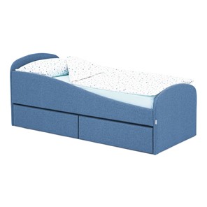 Мягкая кровать с ящиками Letmo 190х80 джинс (рогожка) в Надыме