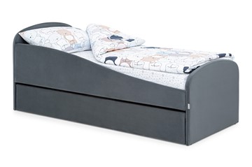 Кровать с ящиком Letmo графит (велюр) в Салехарде - предосмотр