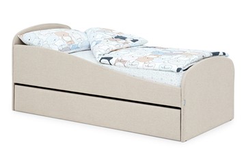 Детская кровать с ящиком Letmo карамель (рогожка) в Губкинском