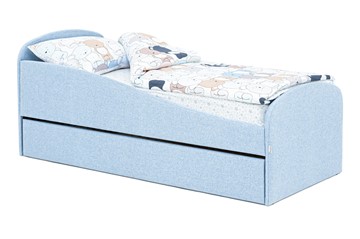 Детская кровать с ящиком Letmo небесный (рогожка) в Муравленко