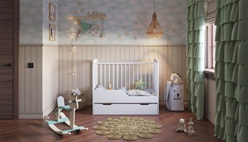 Кроватка для новорожденных POLINI Kids Simple 310-01 Белый в Салехарде - предосмотр 9
