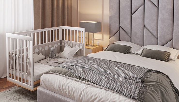 Кровать для новорожденных серия 3400 POLINI Kids Simple 340 Белый / Натуральный в Надыме - изображение 9