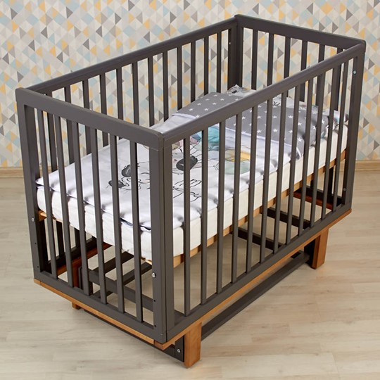 Кровать для новорожденных серия 3400 POLINI Kids Simple 340 с маятником Графит/Дуб каменный в Лабытнанги - изображение 7