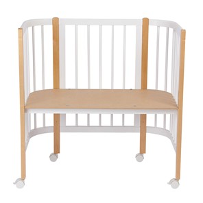 Кроватка детская приставная POLINI Kids Simple 105 Белый / Бук в Салехарде - предосмотр 5