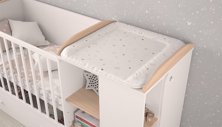 Кровать-трансформер детская с комодом POLINI Kids Ameli 800 Белый / Дуб пастельный, серия AMELI в Лабытнанги - изображение 4