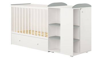 Детская кровать-шкаф с комодом POLINI Kids Ameli 800 Белый / Серый, серия AMELI в Ноябрьске