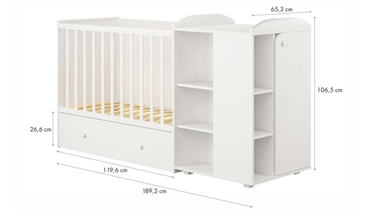Многофункциональная кровать с комодом POLINI Kids Ameli 800 Белый, серия AMELI в Надыме - изображение 4