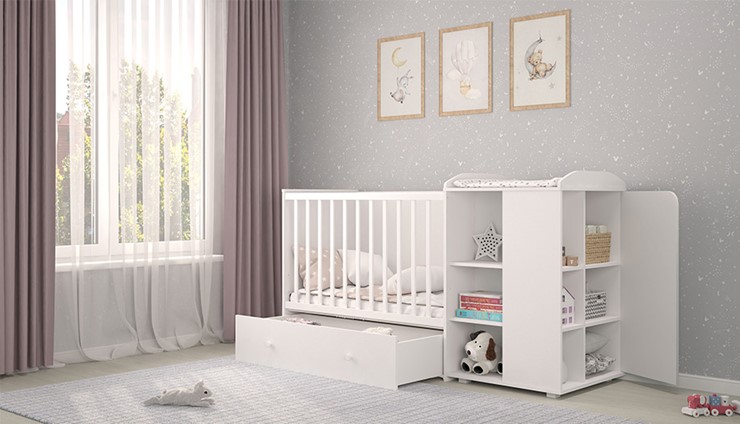 Детская кровать с комодом POLINI Kids Ameli 900 Белый, серия AMELI в Тарко-Сале - изображение 6