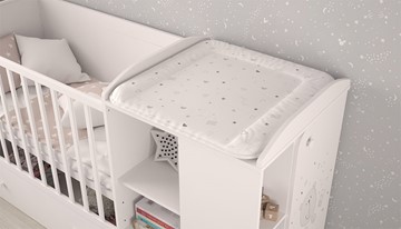 Многофункциональная кровать с комодом POLINI Kids French 800 TEDDY Белый в Муравленко - предосмотр 5