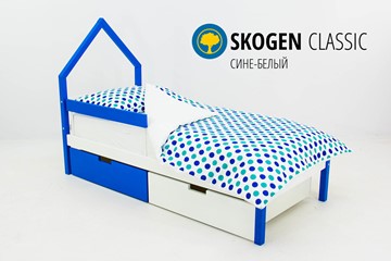 Кровать-домик в детскую мини Skogen сине-белый в Новом Уренгое