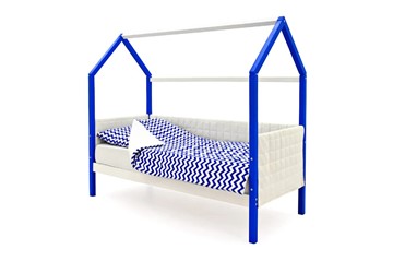 Кровать-домик в детскую «Svogen сине-белый» мягкая в Губкинском