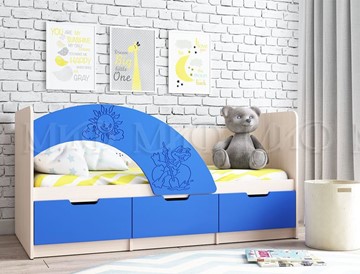 Кровать с ящиками Юниор-3, синий матовый в Новом Уренгое