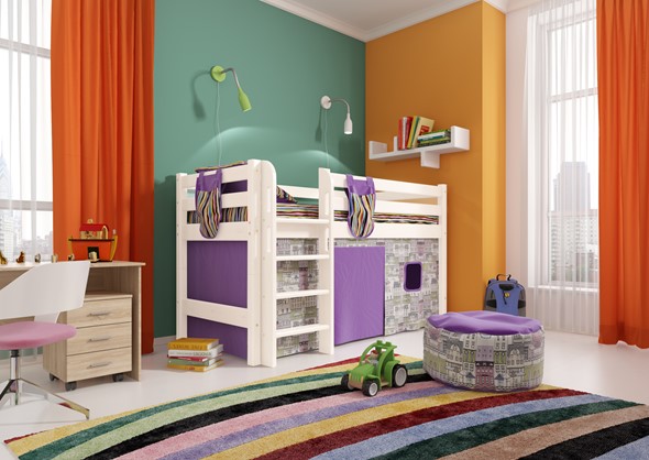 Детская кровать-чердак Соня, Вариант 11 Белый в Салехарде - изображение