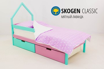 Кровать-домик в детскую мини Skogen мятный-лаванда в Надыме - предосмотр