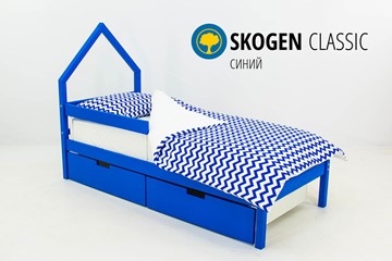 Кровать-домик мини Skogen синия в Губкинском