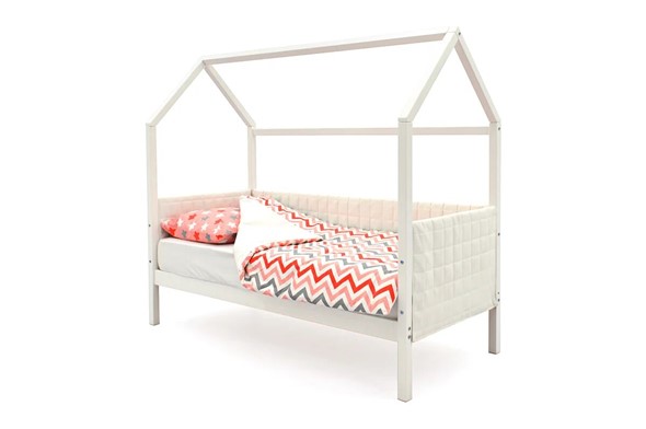 Кровать-домик в детскую «Svogen белая» мягкая в Салехарде - изображение
