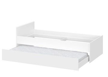Детская выкатная кровать Токио, белый текстурный (одинарная (0,9х2,0) + выкатная) в Губкинском