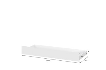 Детская выкатная кровать Токио, белый текстурный (одинарная (0,9х2,0) + выкатная) в Губкинском - предосмотр 4