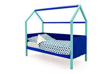 Кровать-домик детская Svogen, мятный-синий мягкая в Лабытнанги