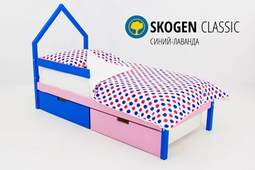 Детская кровать-домик мини Skogen синий-лаванда в Надыме