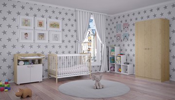 Комплект мебели для детской POLINI Kids Simple №2 Белый / Натуральный в Ноябрьске