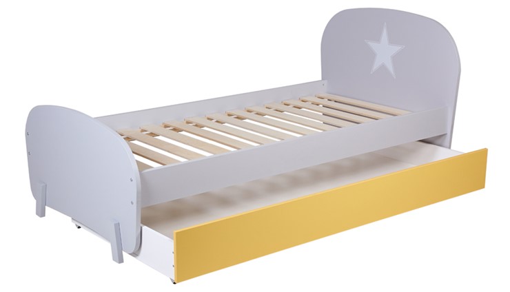 Комплект мебели для детской POLINI Kids Mirum №1 Белый / Серый / Желтый в Муравленко - изображение 6