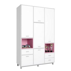 Мебель для детской POLINI Kids Mirum №4 Белый / Серый / Розовый в Салехарде - предосмотр 1