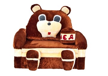 Детский диван Медведь с подушкой, ширина 120 см в Ноябрьске