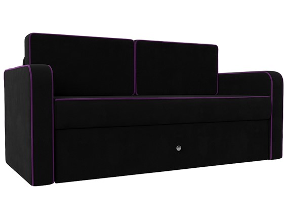 Детский диван Смарт, Черный/Фиолетовый (Микровельвет) в Салехарде - изображение