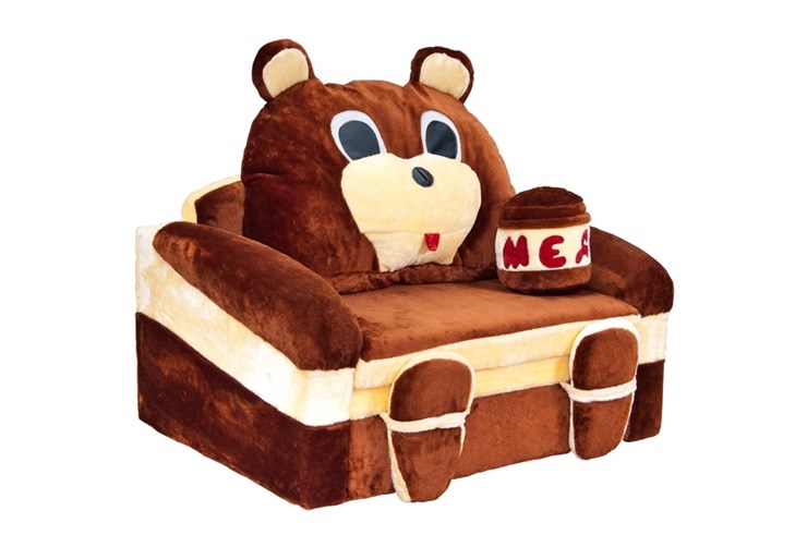 Детский диван Медведь с подушкой, ширина 120 см в Салехарде - изображение 1