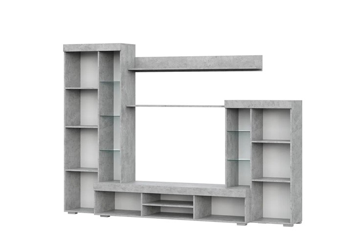 Набор мебели в гостиную МГС-5, цемент светлый/белый в Лабытнанги - изображение 1